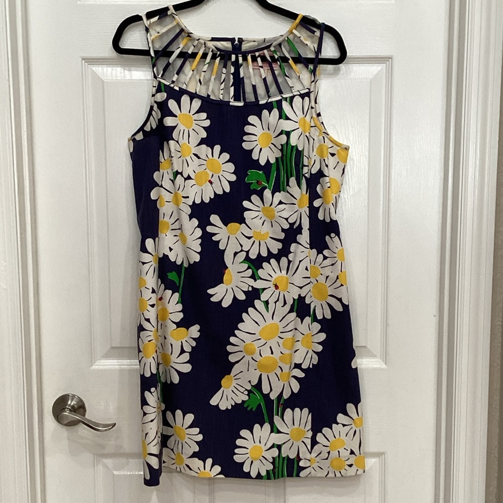 Lilly Pulitzer Navy Floral Dress with White and Yellow Daisies